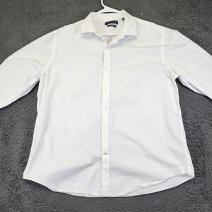 Tommy Hilfiger Shirt Mens XL White Blue Casual Button‎ Up Long Sleeve *